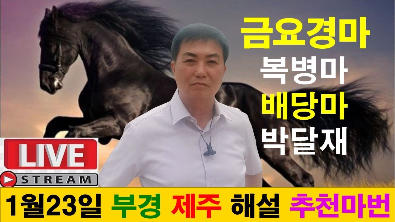 1월23일금요경마 경마예상 추천마번 복병마 배당마 온종일 라이브 방송 서울경마 부경경마 경주분석 추천마번 예상방송 박달재