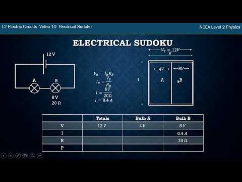 NCEA L2 Physics. Electric Circuits. Video 10: Electrical Sudoku - YouTube