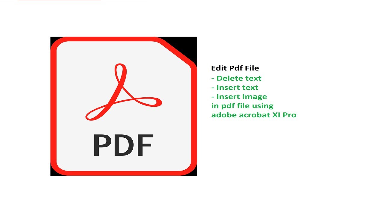 How to delete text, insert text and image in pdf file using adobe ...