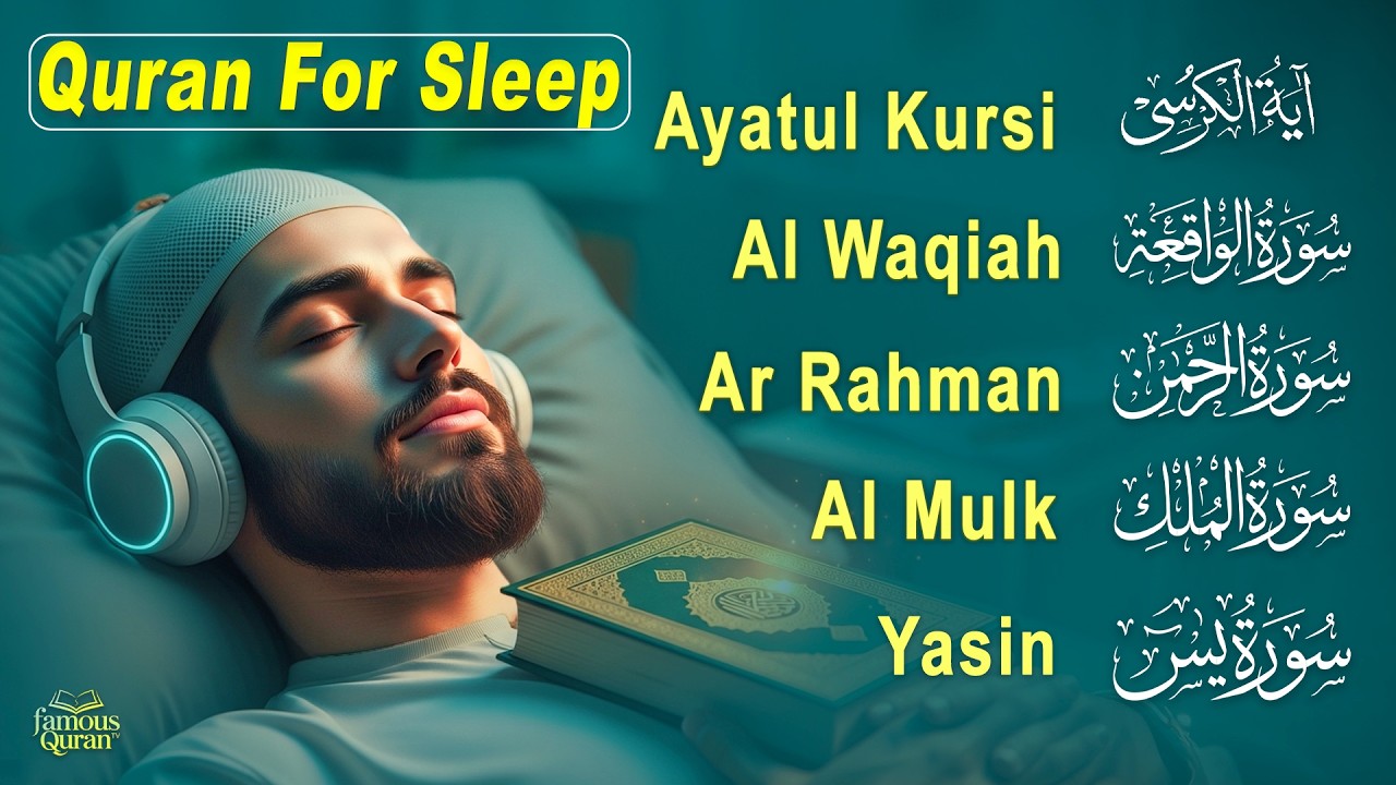 Soothing Quran for Sleep | Al-Fatiha,Ayatul Kursi,Surah Ar-Rahman, Al-Mulk, Yasin Alaa Aqel