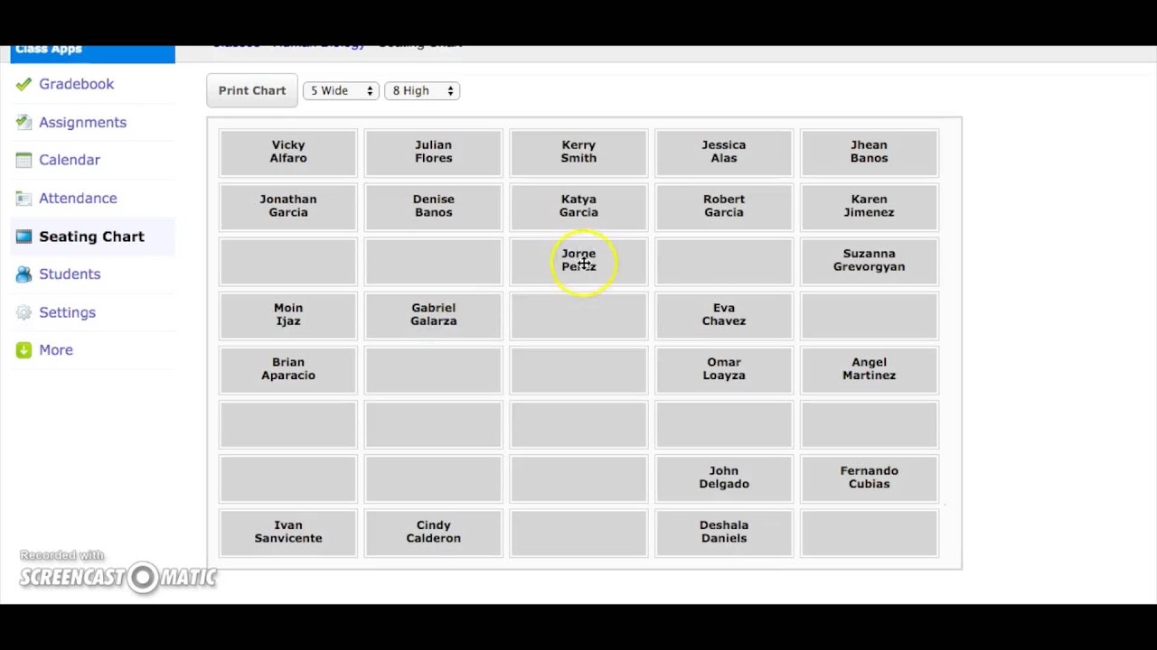 teacher seating chart youtube