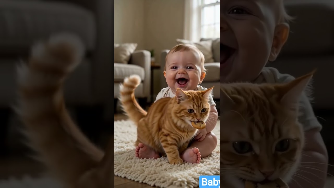 📌 Title Naughty Cat Steals Baby's Biscuit! 😂 - YouTube