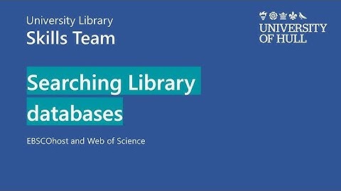 Finding quality journal articles for PG: Searching Library databases [EBSCOhost & Web of Science]