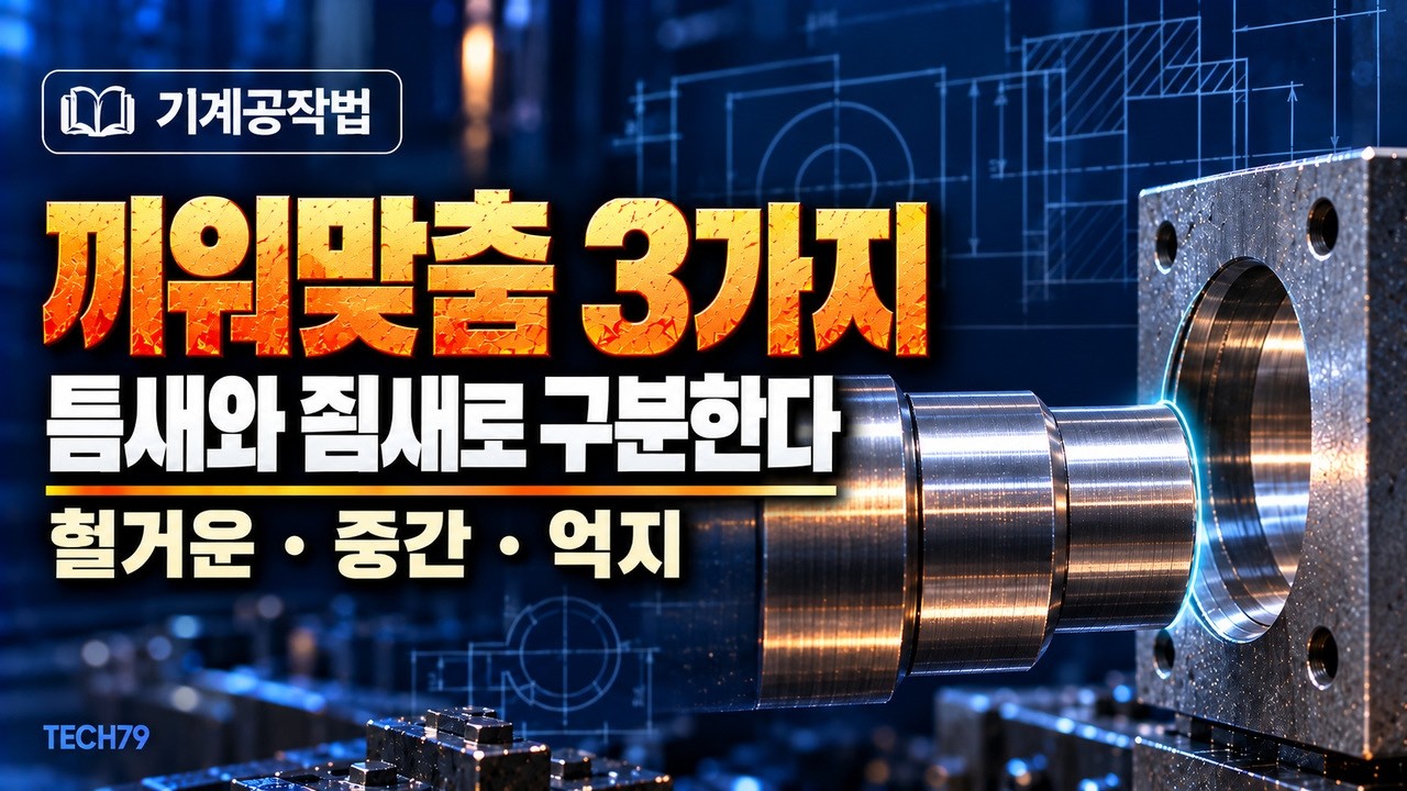 틈새·죔새와 세 가지 끼워맞춤 — 최소·최대 틈새·죔새·헐거운·중간·억지 끼워맞춤