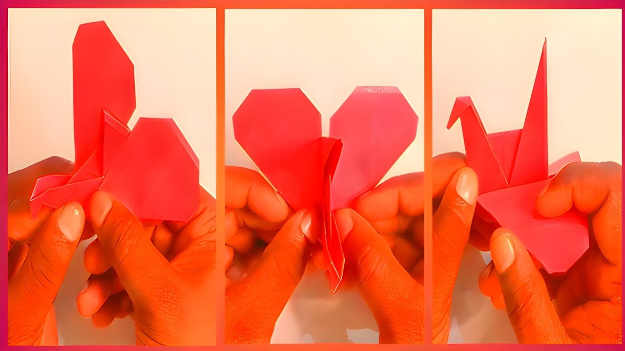 Heart Shape Origami Swan ❤️ | Easy Step by Step Paper Craft | Easy Origami Tutorial For Beginners | 