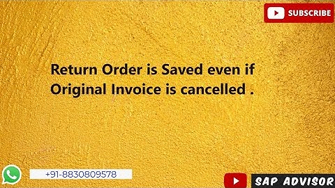 Routine for return order creation if invoice is cancelled || SAP SD || #sap  #education