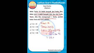 Soal Cerita Aljabar Pembahasan Mudah Lengkap #aljabar #math #matematikasmp