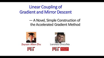 Linear Coupling of Gradient and Mirror Descent