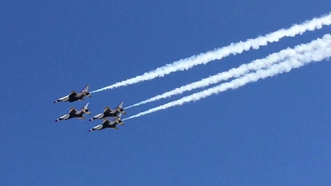 USAF Thunderbirds Arrive At The Chennault Airshow In Lake Charles, Louisiana