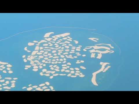 Dubai World map islands from aeroplane view