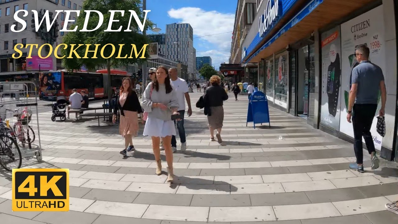 Sweden - Stockholm - Sunday - Walking Tour - 4K
