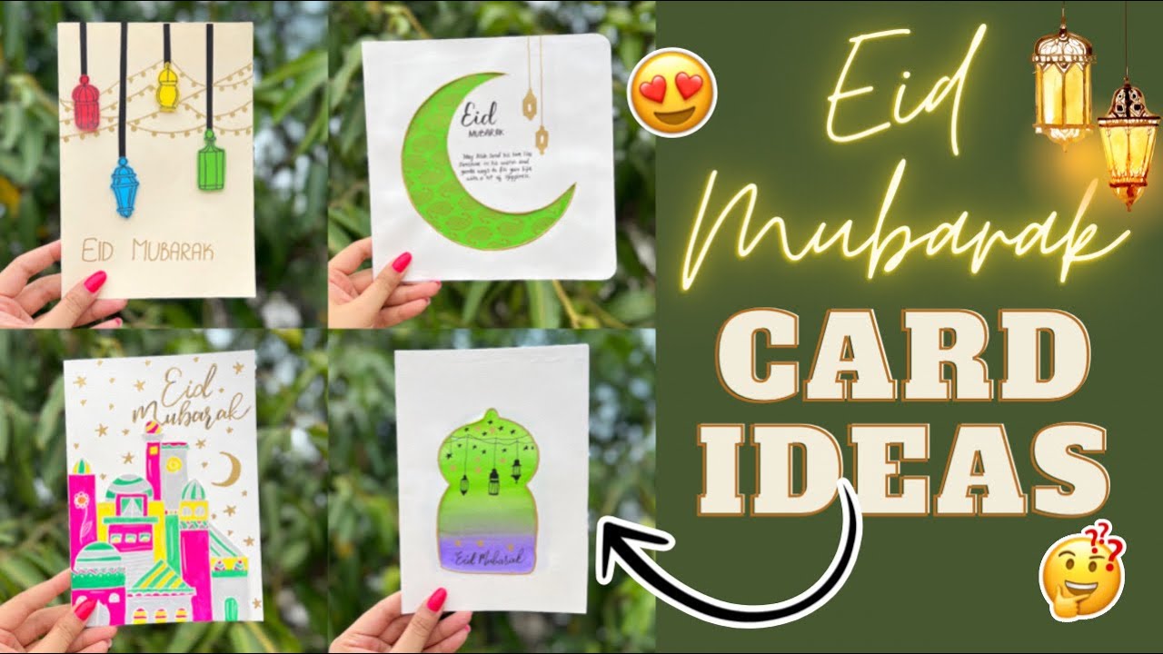 Eid Mubarak Greeting Card Ideas | Handmade Eid Cards 🌙 | The Art Feed