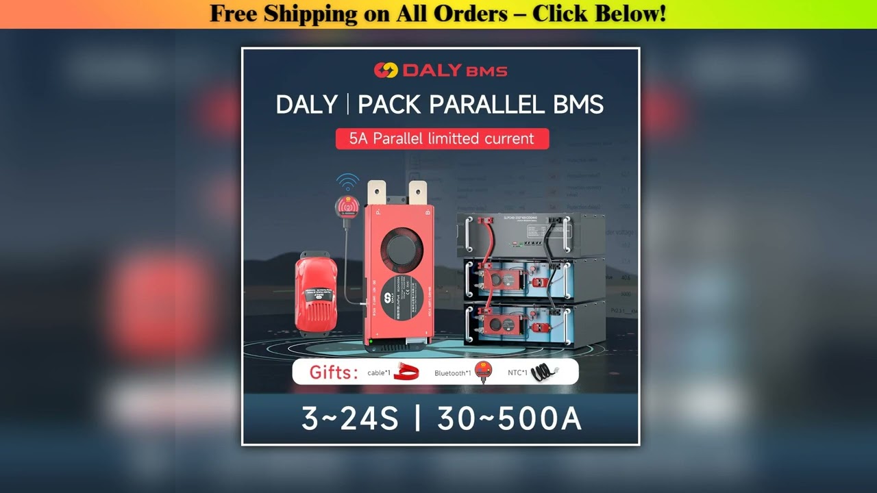 Daly Smart Lifepo4 BMS 4S 12V 8S 24V 10S 13S 16S 48V 24S 12V 24V 36V 48V BMS RS485 CAN 5A Parallel