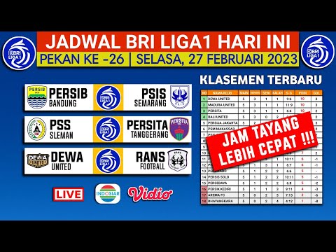 Jadwal BRI Liga 1 2024 Hari ini Live Indosiar - Persib vs PSIS  - Klasemen Terbaru Liga 1 2024