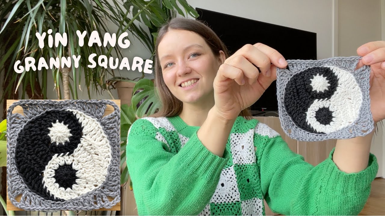 ☯ YIN YANG GRANNY SQUARE beginner friendly crochet tutorial YouTube