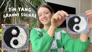 ☯ YIN YANG GRANNY SQUARE | beginner friendly crochet tutorial
