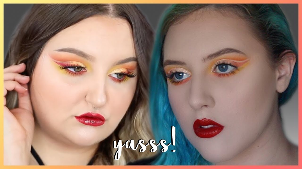 I TRIED FOLLOWING A RAWBEAUTYKRISTI MAKEUP TUTORIAL | HOT FIRE CUT CREASE | AMORA