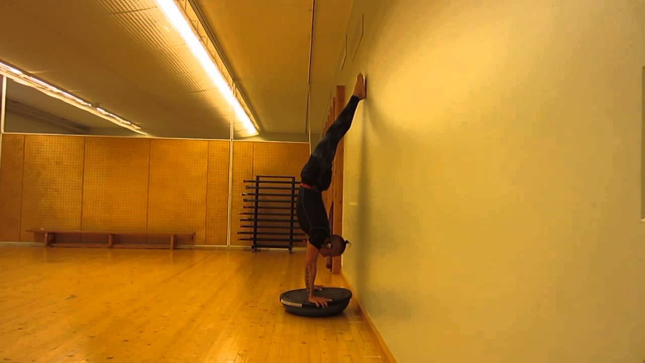 Bosu Ball Handstand Pushups On The Wall Calisthenics YouTube