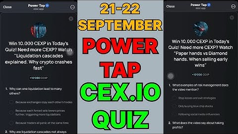 Cex.IO Quiz Answers Today 21 & 22 September | Cex.io Daily Quiz | Cex io daily combo | 