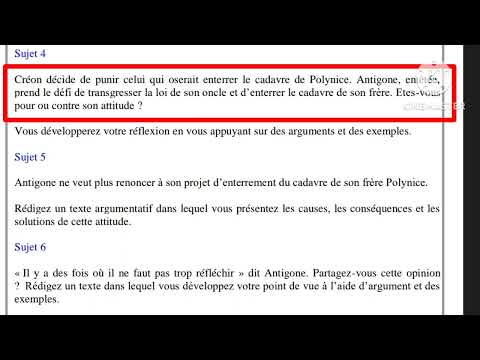 1bac Antigone tous les sujets de production écrite أهم المواضيع الإنشائية التي تتكرر في الجهوي
