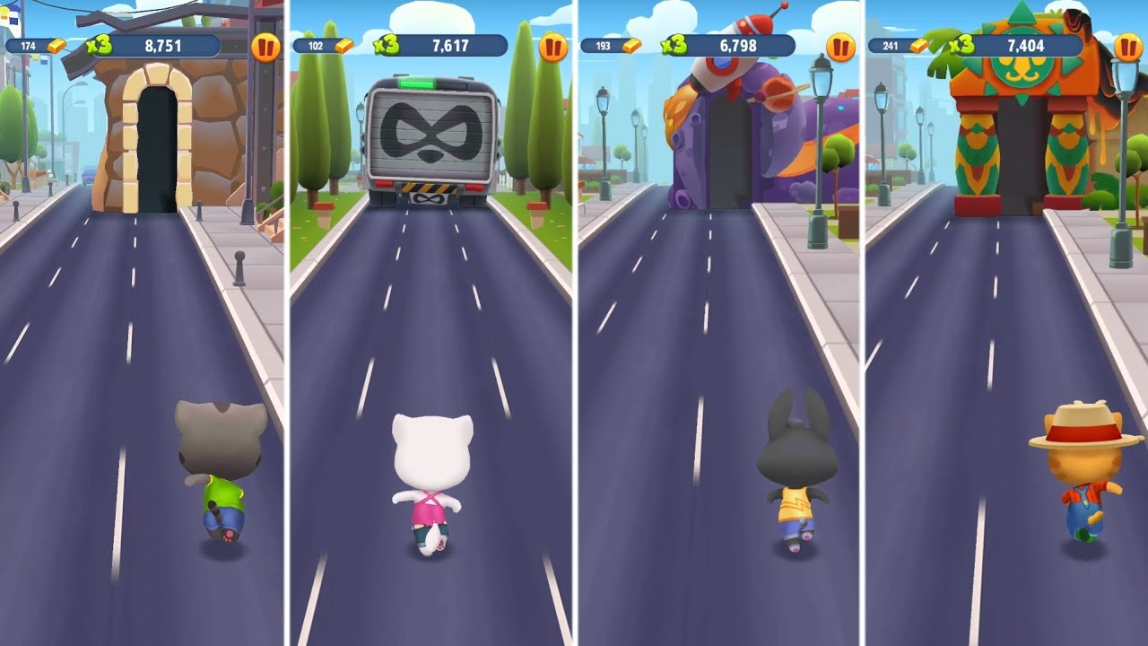 Talking Tom Gold Run: Talking Tom,Talking Angela,Talking Becca,Talking Ginger (Android/iOS) Gameplay