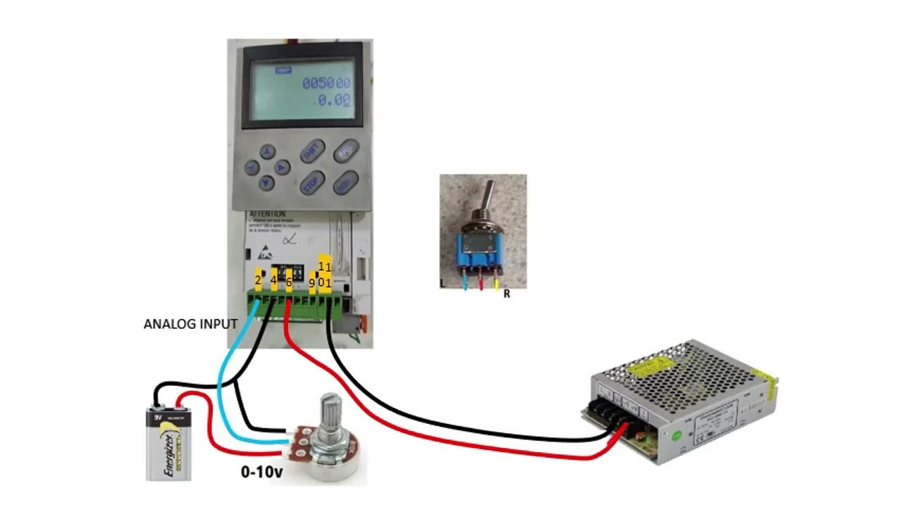 LENZE SINGLE PHASE 220V Motor drive test by lamp and 0-10v analog input  8200 vector