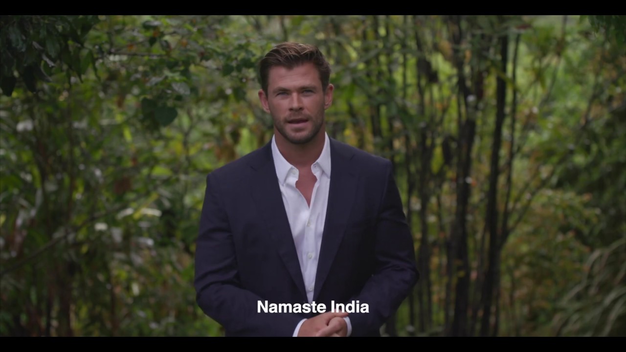 Chris Hemsworth says, "Namaste India!"