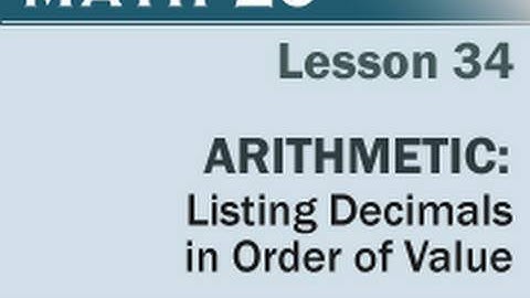 Math 20 - Lesson 34
