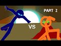 Super orange vs powerful blue | part 2/5 fan animation sticknode battle