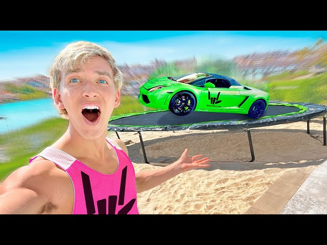 I DESTROYED my LAMBORGHINI SHARERGHINI on a TRAMPOLINE!! - YouTube