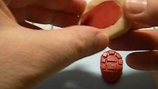 Making doll shoe soles using polymer clay