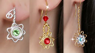 4 Easy Flower Earrings & Necklace  How to Make Earrings and DIY Necklace with Wire