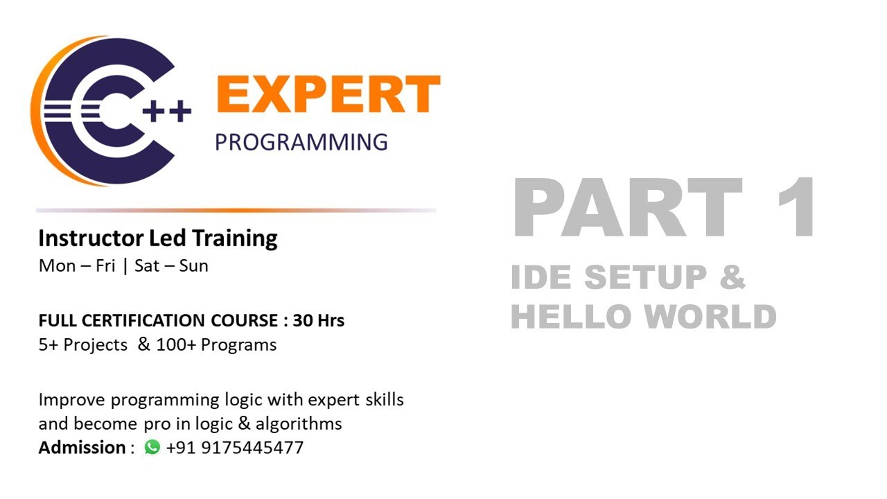 Object Oriented Programming - IDE Setup & First Program