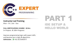Object Oriented Programming - IDE Setup & First Program