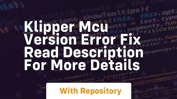 klipper mcu version error fix read description for more details