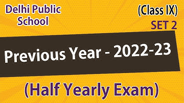 9th | Delhi Public School, CHD | Half Yearly Exam SET 2 | 12.09.2022| 9th CBSE #dpschd