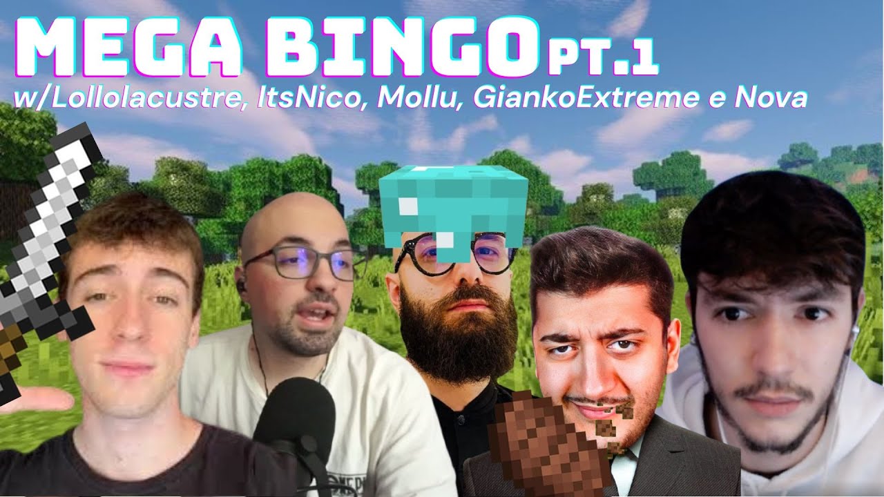 MARZA GIOCA AL BINGO SU MINECRAFT CON LOLLOLACUSTRE, ITSNICO, GIANKOEXTREME, MOLLU E NOVA! - PT.1
