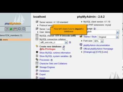 Importing databases and tables with phpMyAdmin