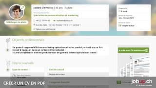 Comment créer un CV en PDF grâce à votre profil sur jobup.ch? screenshot 1