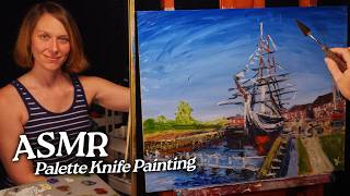 ASMR Palette Knife Painting: USS Constitution, Old Ironsides (Soft Spoken, 1.5 Hours) screenshot 4