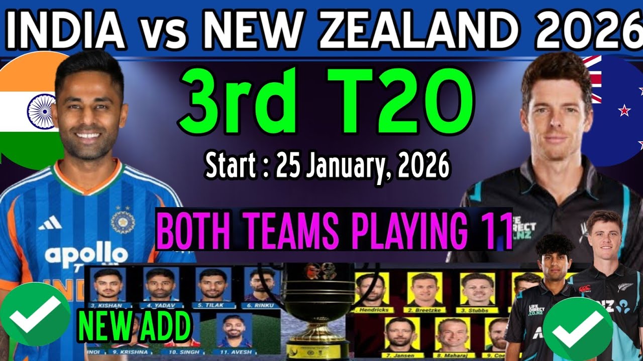 India vs New Zealand T20 Playing 11 | India vs New Zealand 3rd T20 Playing 11 | Ind vs Nz Playing 11