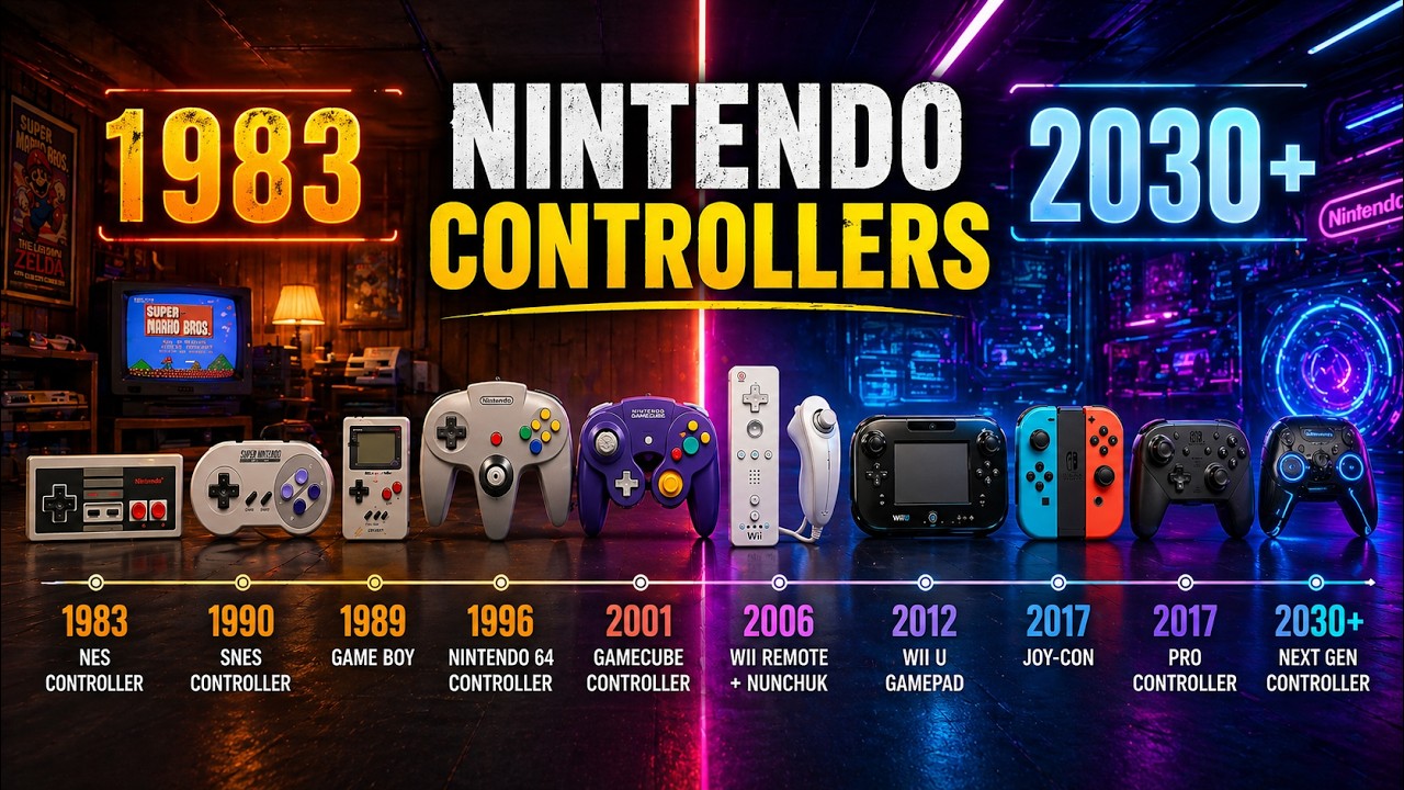 Nintendo Controller Progression Evolution of Nintendo Controllers (1983–2026) | From NES to Switch ...