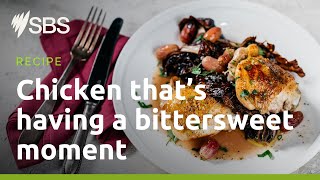 Chicken and radicchio with roasted grapes | The Cook Up with Adam Liaw