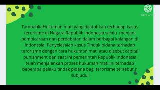 Hukum dan Ham Hukuman Mati Terhadap Narapidana Terorisme Dalam Perlindungan Hak Asasi Manusia