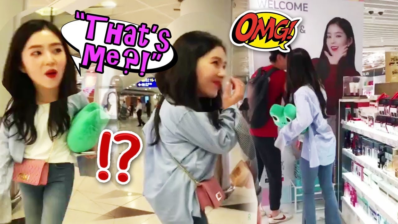 Leader IRENE reacts to her huge billboard at the airport (gets embarrassed) | Red Velvet 레드벨벳 아이린