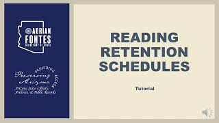 READING RETENTION SCHEDULES