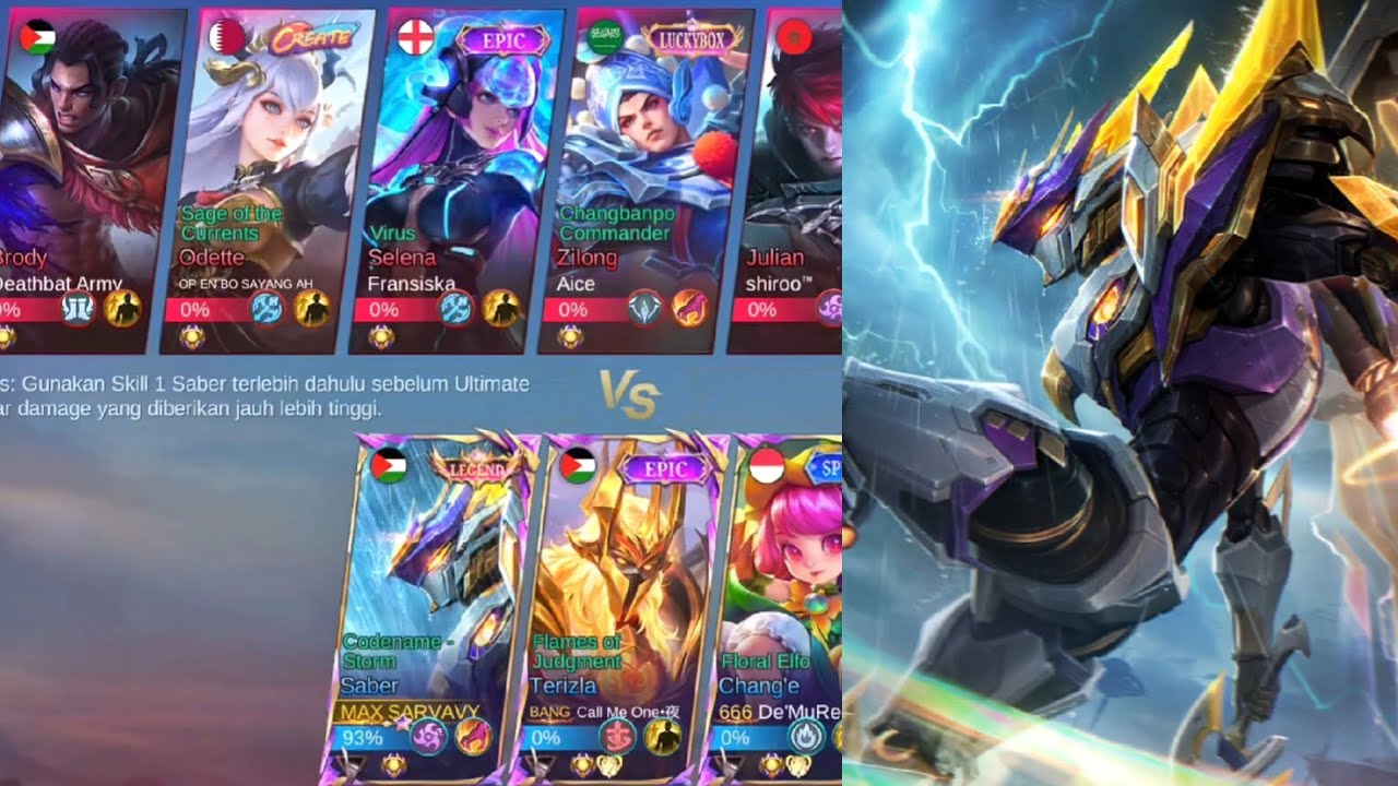 SABER FULL DAMAGE, 1SHOOT 1KILL💥 #mobilelegends #mlbb #mobilelegendsbangbang #mlbbcreatorcamp #viral