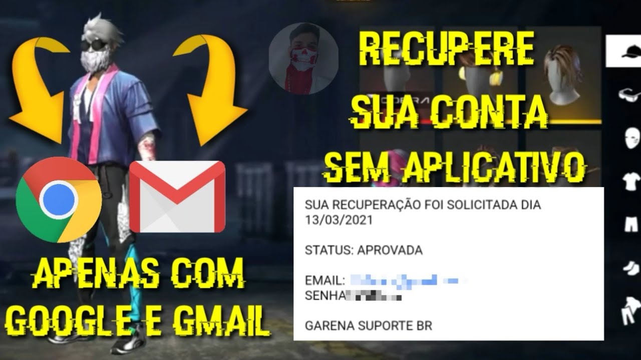 e mail e a senha de conta de free fire do Facebook gemada