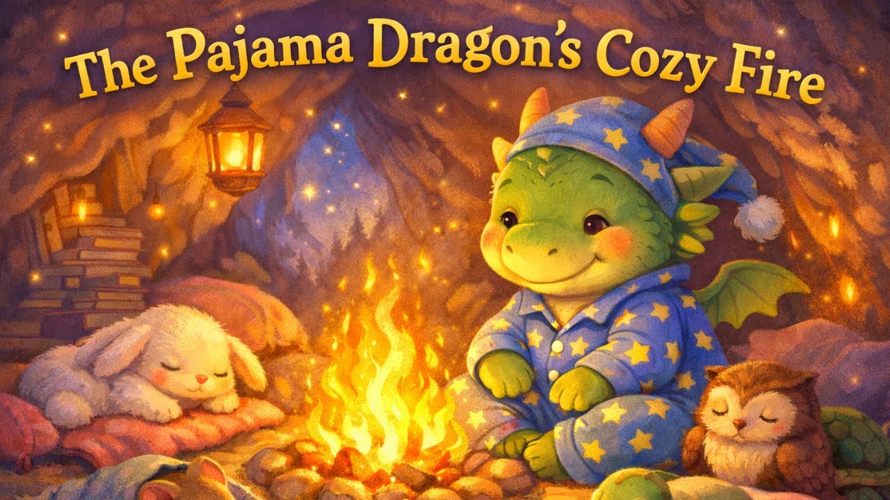 The Pajama Dragon’s Cozy Fire 🐉🔥 | Kids Bedtime Story for Sleep 