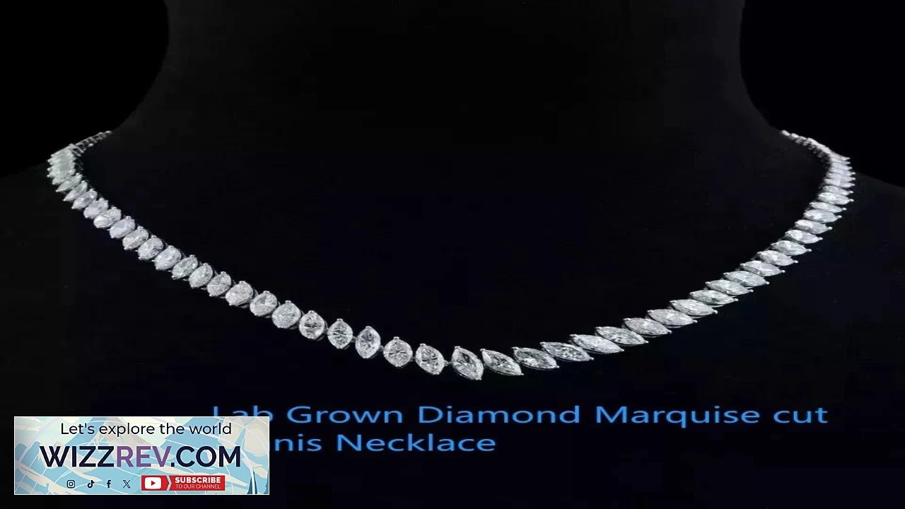 25Ctw Marquise Cut CVD HPHT DEF VS VVS Lab Created Diamond Tennis Necklace